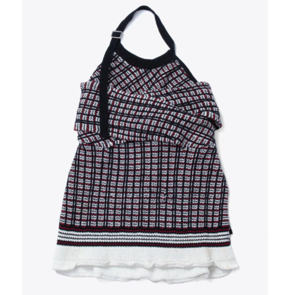 3.1 Phillip Lim Knit Halter Top S Midnight Blue & Red Wool Cotton Jacquard - Picture 4 of 6